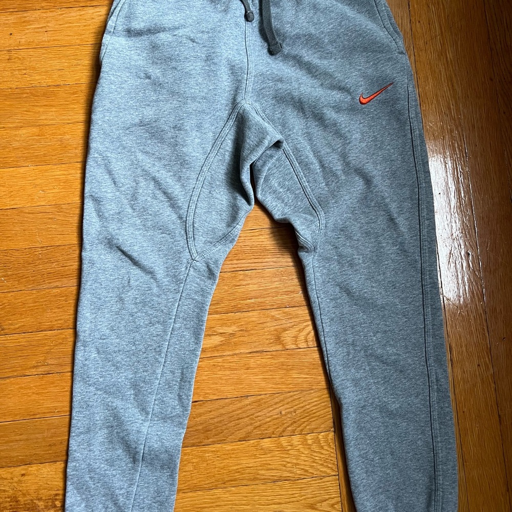 Nike Gray Sweatpants with orange Logo